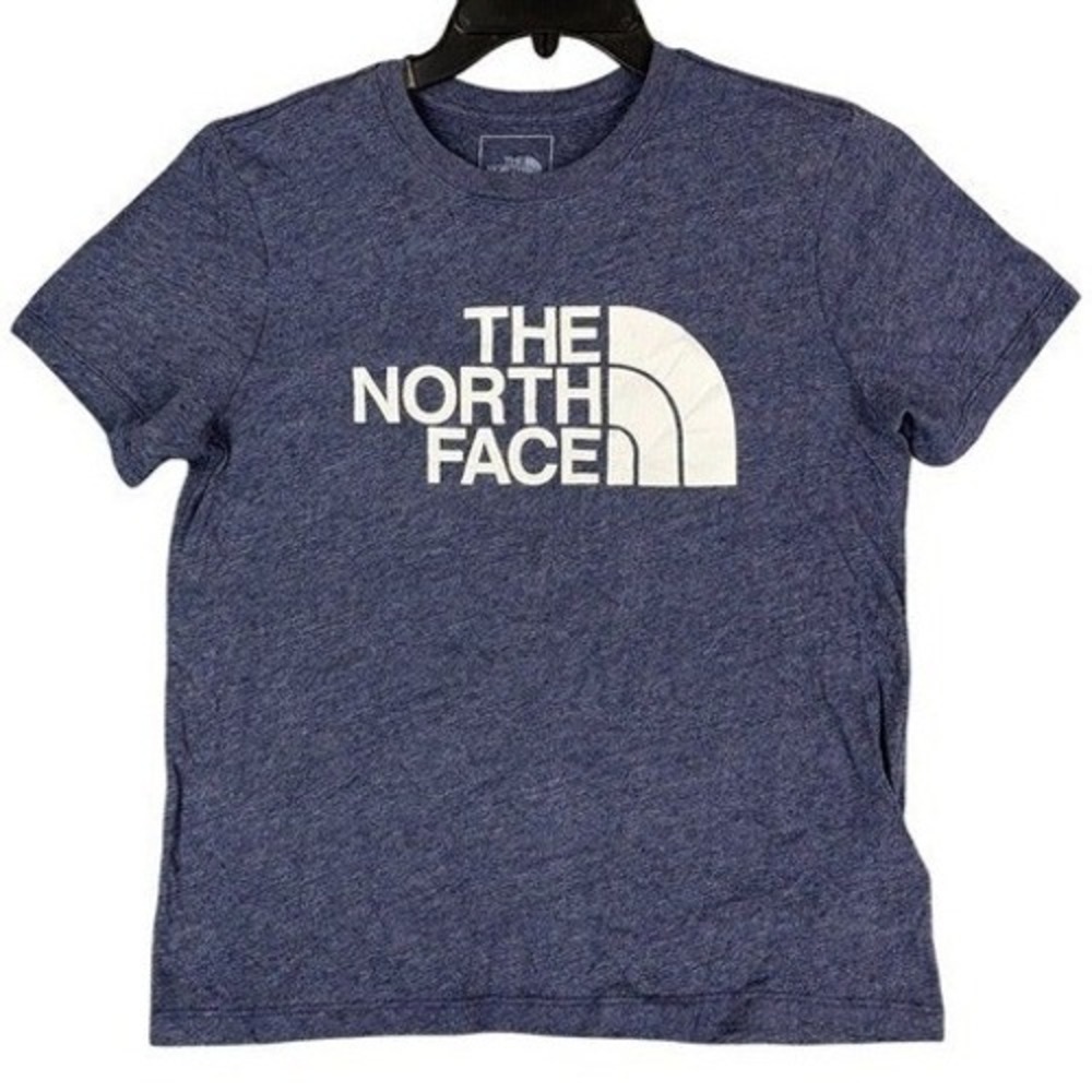 The North Face Graphic T-Shirt W S Blue Heather Logo Short Sleeve Casual